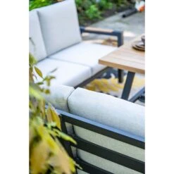 Elati Lounge-dining Hoekset-5-delig-c.black - Sand - Light Teaklook -Leenbakker 02465488d5a74660a24c48beac71432e