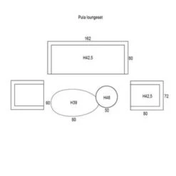 Garden Impressions Pula Loungeset 5-delig - Wit -Leenbakker 1000003377 0103