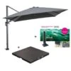 Garden Impressions Zweefparasol 300x300 D. Grijs Met Voet En Hoes -Leenbakker 1000003894