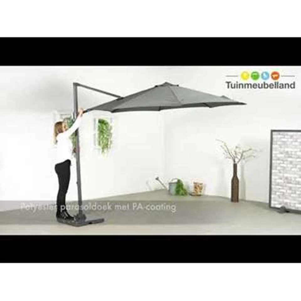 Garden Impressions Hawaii Zweefparasol S Ø300 - Donker Grijs 6 Garden Impressions Hawaii Zweefparasol S Ø300 - Donker Grijs - Afbeelding 4