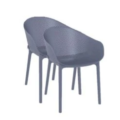 Garden Impressions Sky Tuinstoel - Donker Grijs - 2 Stuks