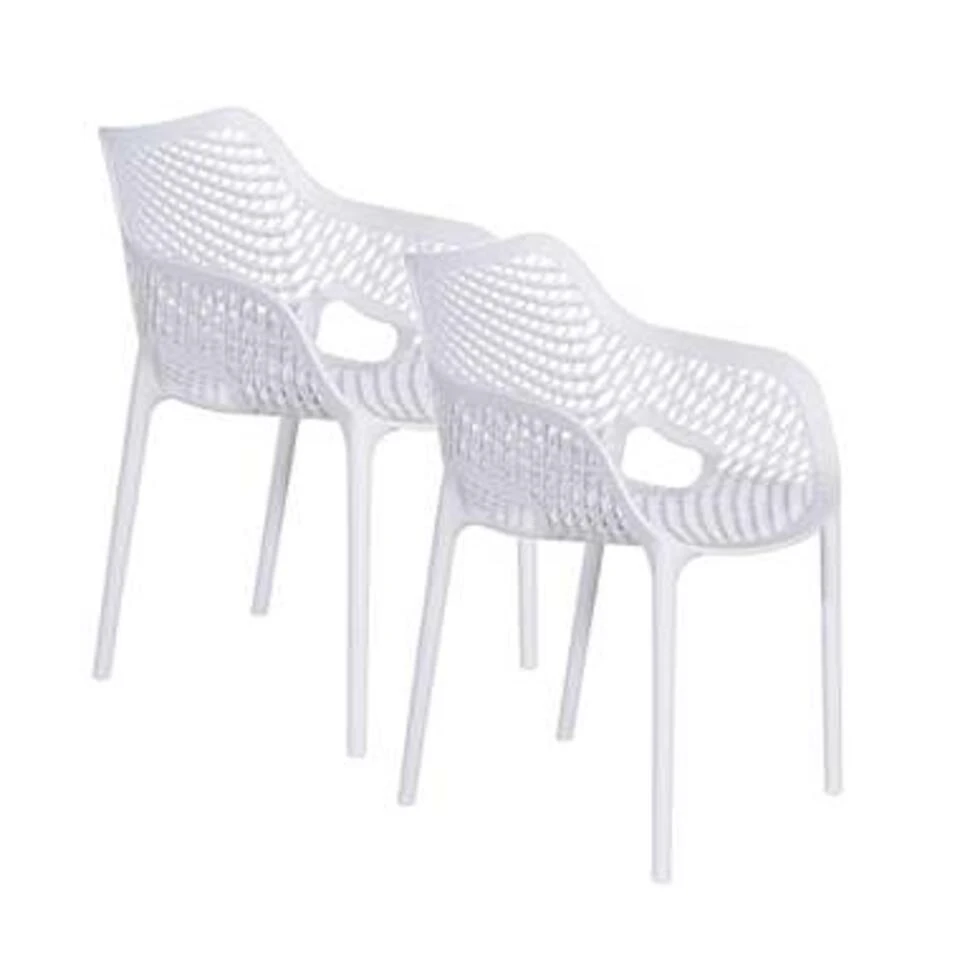 Garden Impressions Air XL Kunststof Tuinstoel Wit - Set Van 2 Stuks 3 Garden Impressions Air XL Kunststof Tuinstoel Wit - Set Van 2 Stuks