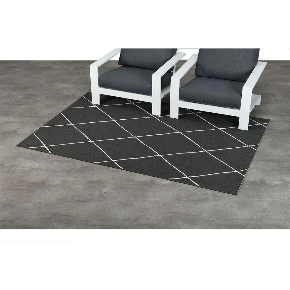 Garden Impressions Buitenkleed Diamonds Zwart 120x170 Cm 4 Garden Impressions Buitenkleed Diamonds Zwart 120x170 Cm - Afbeelding 2