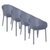 Garden Impressions Sky Tuinstoel Donker Grijs - 4 Stuks -Leenbakker 1000006242