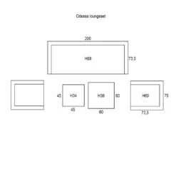 Garden Impressions Odessa Lounge Set 5-delig - Grijs -Leenbakker 1000013869 0103