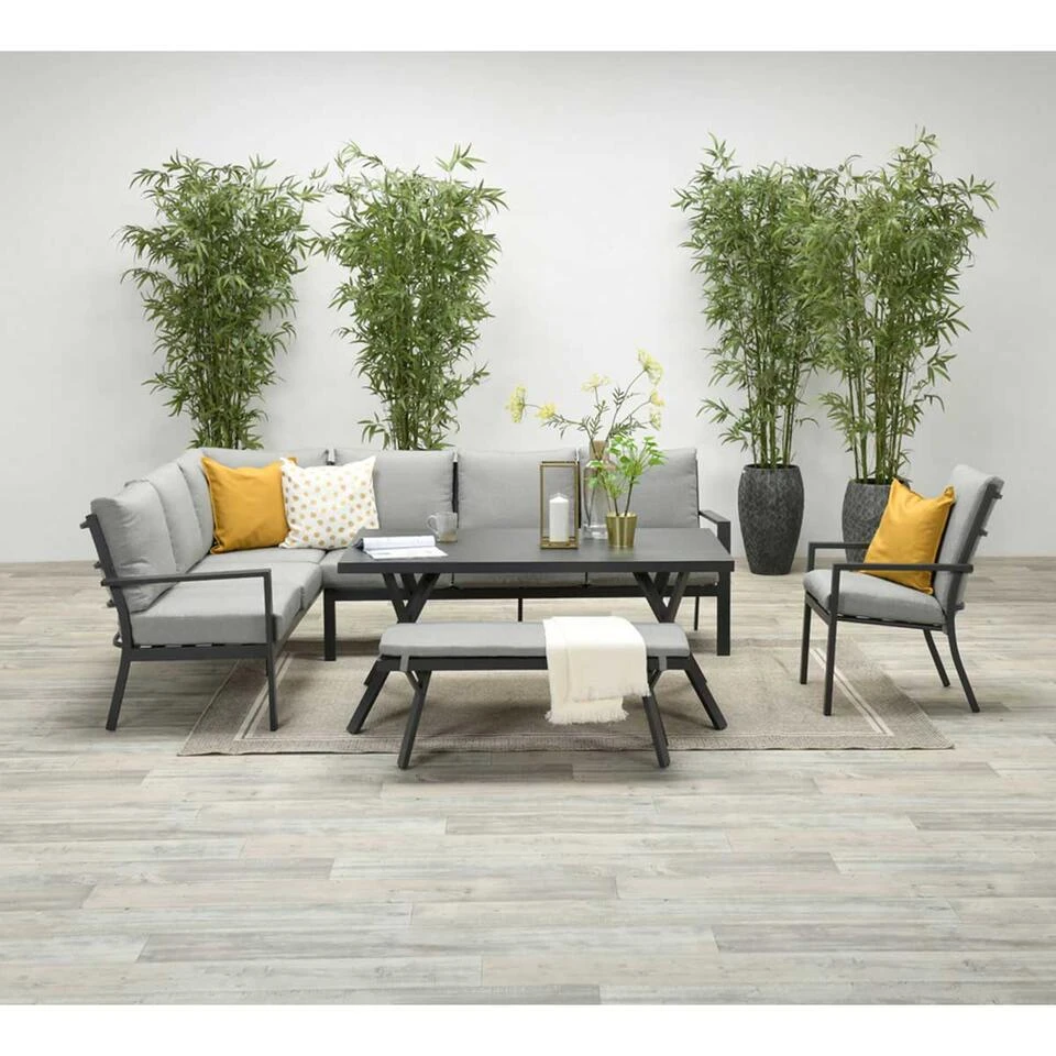 Garden Impressions Senja Lounge Dining Set L + Stoel - D. Grijs 4 Garden Impressions Senja Lounge Dining Set L + Stoel - D. Grijs - Afbeelding 2