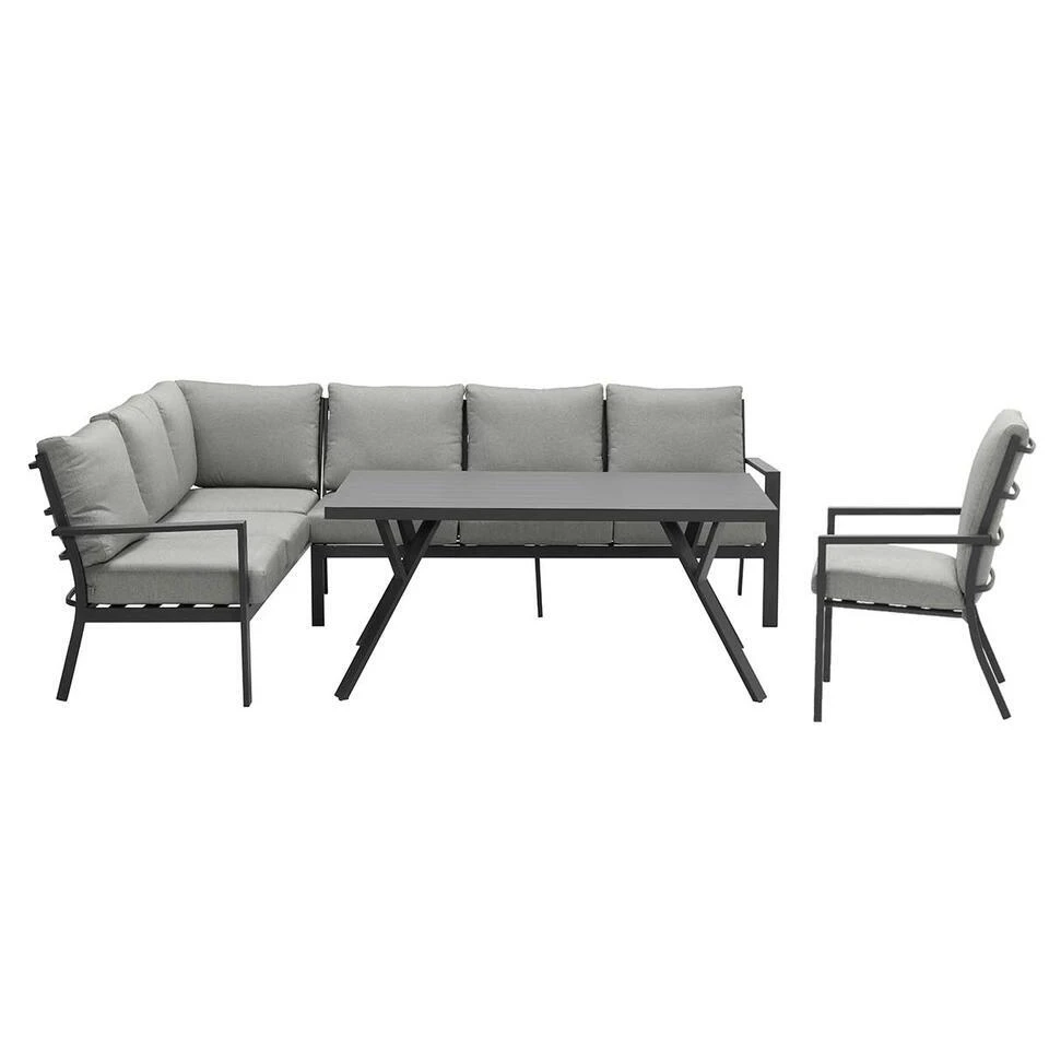 Garden Impressions Senja Lounge Dining Set L + Stoel - D. Grijs 3 Garden Impressions Senja Lounge Dining Set L + Stoel - D. Grijs