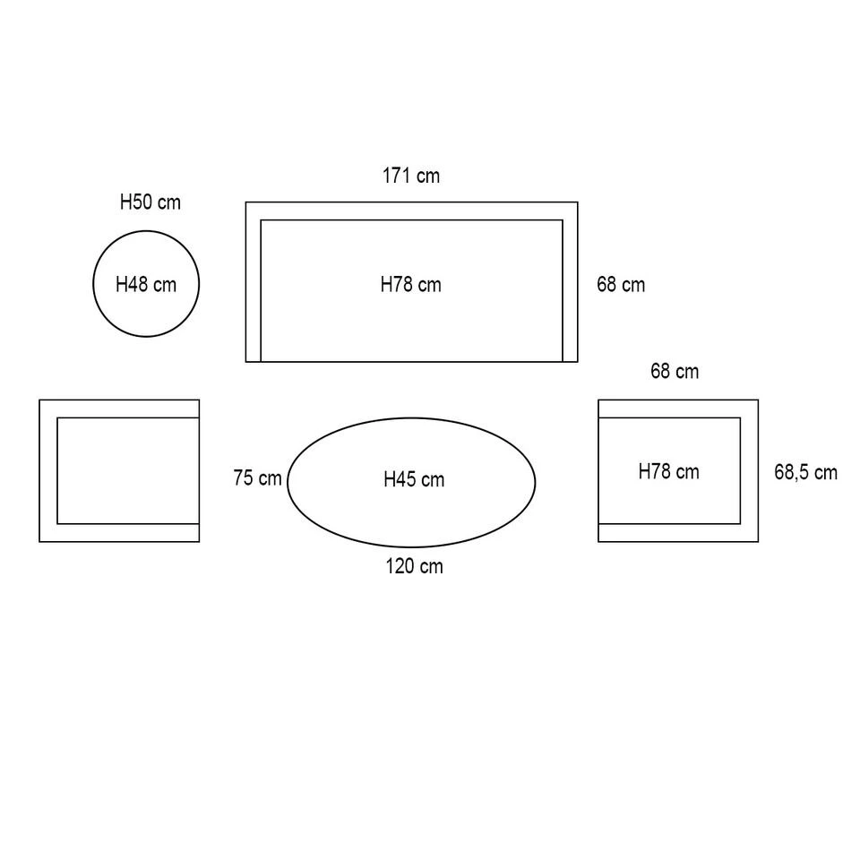 Garden Impressions Lucas Loungeset 5-delig - Natural 5 Garden Impressions Lucas Loungeset 5-delig - Natural - Afbeelding 3