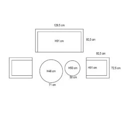 Garden Impressions Olaf Loungeset 5-delig - Natural -Leenbakker 1000035535 0103