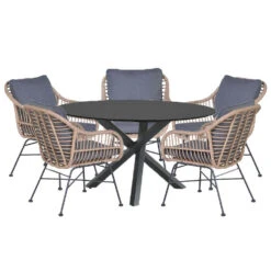 Garden Impressions Lucas Tuinset 6-delig - Gigi Tuintafel Ø140 Cm
