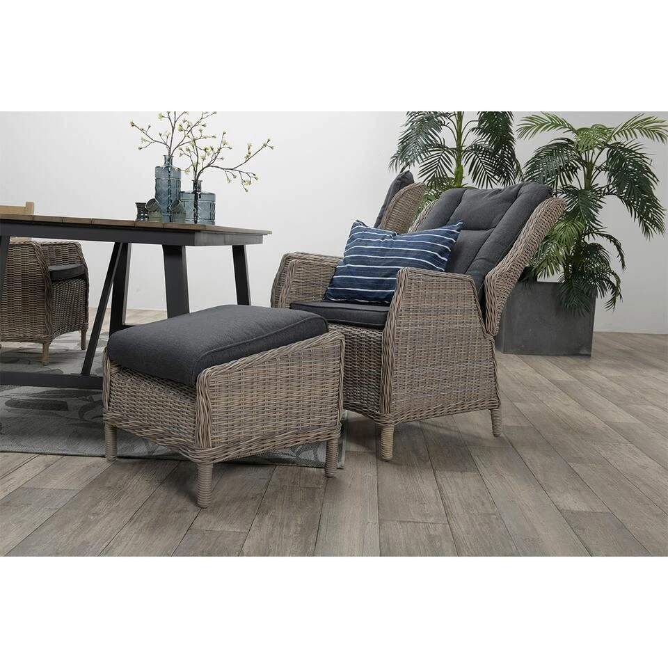 Garden Impressions Marbella Verstelbare Tuinstoel -vintage Willow 5 Garden Impressions Marbella Verstelbare Tuinstoel -vintage Willow - Afbeelding 3