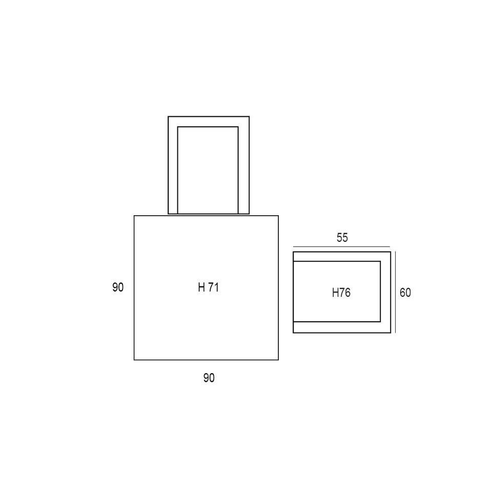 Garden Impressions Lexy Tuinset 3-delig Wit - Mina Tafel 90x90 Cm 4 Garden Impressions Lexy Tuinset 3-delig Wit - Mina Tafel 90x90 Cm - Afbeelding 2