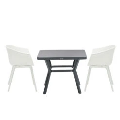 Garden Impressions Lexy Tuinset 3-delig Wit - Mina Tafel 90x90 Cm