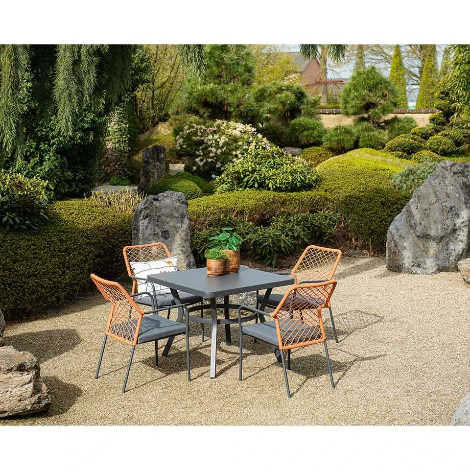 Garden Impressions Ross Tuinset 5delig Koper - Mina Tuintafel 90x90 Cm 4 Garden Impressions Ross Tuinset 5delig Koper - Mina Tuintafel 90x90 Cm - Afbeelding 2