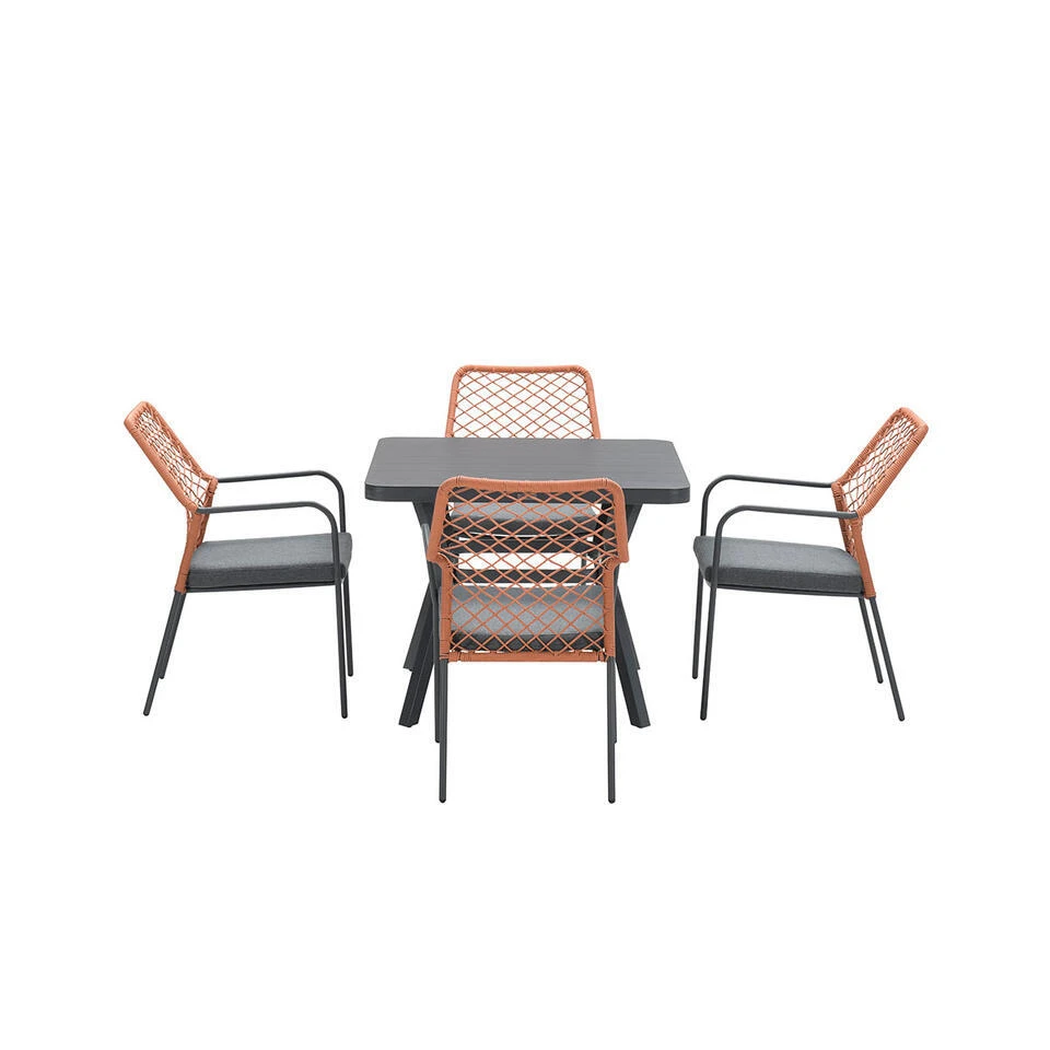 Garden Impressions Ross Tuinset 5delig Koper - Mina Tuintafel 90x90 Cm 3 Garden Impressions Ross Tuinset 5delig Koper - Mina Tuintafel 90x90 Cm