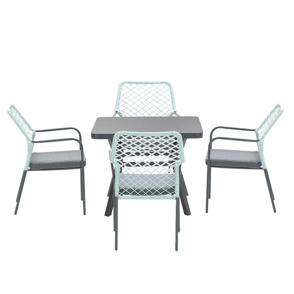 Garden Impressions Ross Tuinset 5delig Zacht Groen -Mina Tafel 4 Garden Impressions Ross Tuinset 5delig Zacht Groen -Mina Tafel - Afbeelding 2