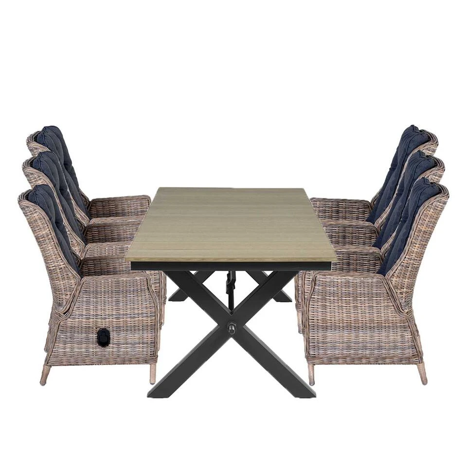 Garden Impressions Marbella Tuinset 7-delig H. Zand - Stone Tuintafel 3 Garden Impressions Marbella Tuinset 7-delig H. Zand - Stone Tuintafel