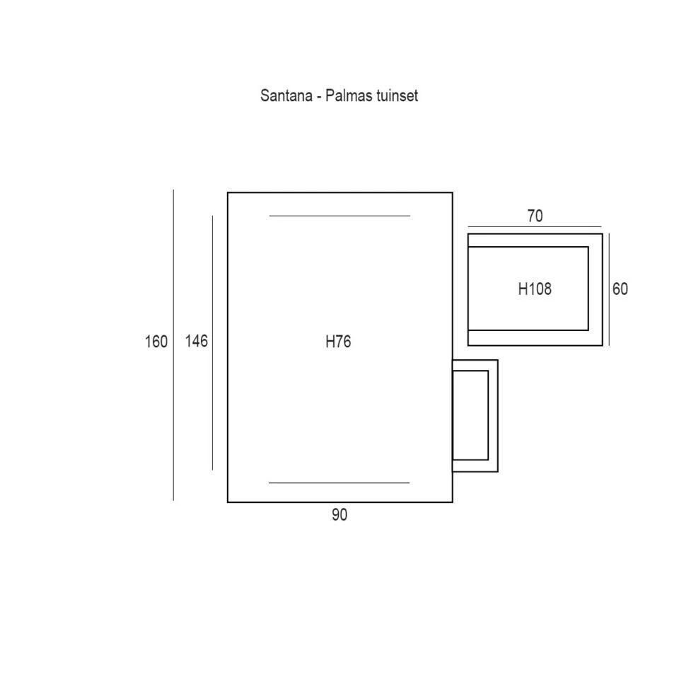 Garden Impressions Santana Tuinset -Palmas Tafel 160x90 Grijs 5 Garden Impressions Santana Tuinset -Palmas Tafel 160x90 Grijs - Afbeelding 3