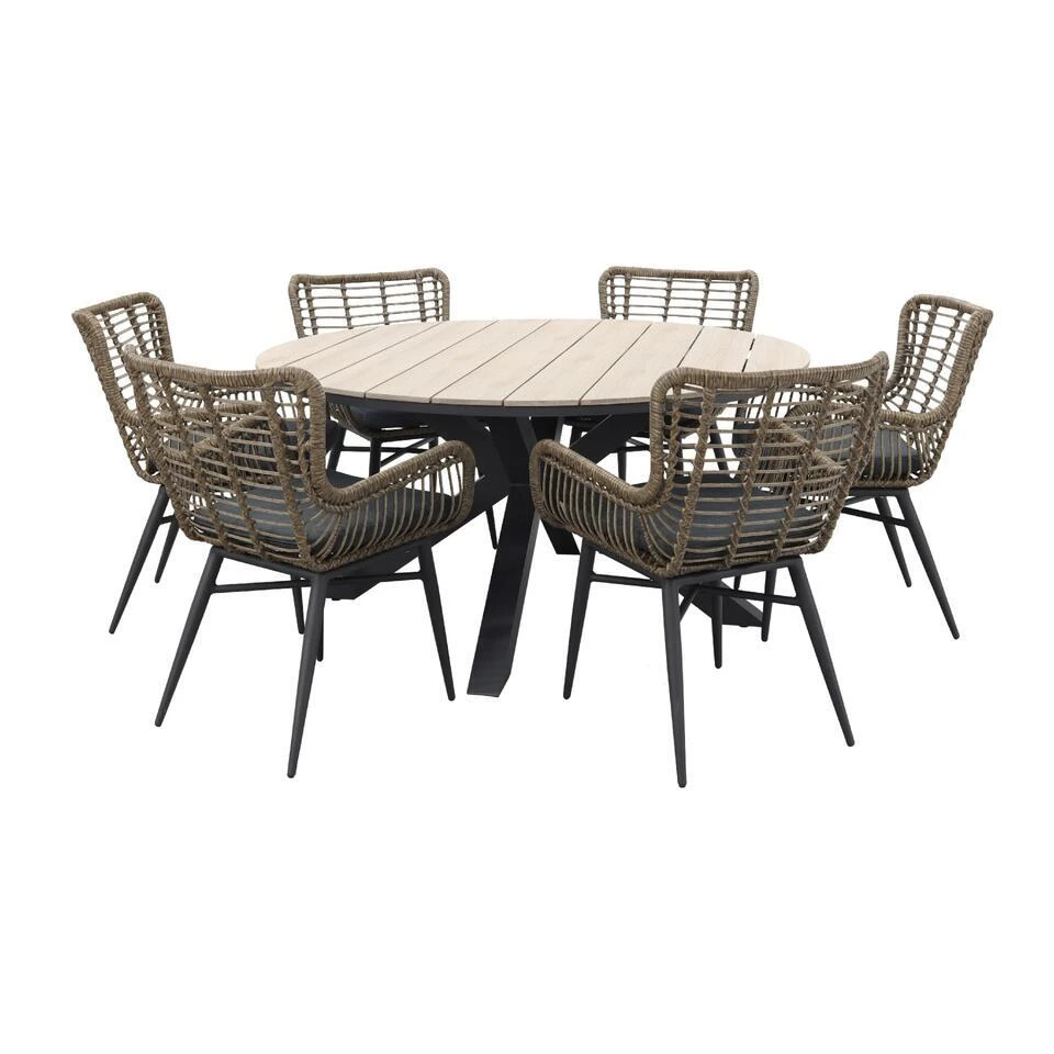 Jasmine Natural / Garden Impressions Edison 148 Cm. - Ronde Tuinset 3 Jasmine Natural / Garden Impressions Edison 148 Cm. - Ronde Tuinset