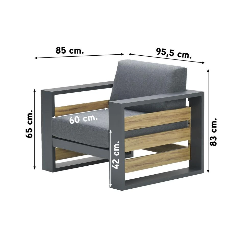 Garden Impressions Solo Lounge Fauteuil - Carbon Black/Mystic Grey 4 Garden Impressions Solo Lounge Fauteuil - Carbon Black/Mystic Grey - Afbeelding 2