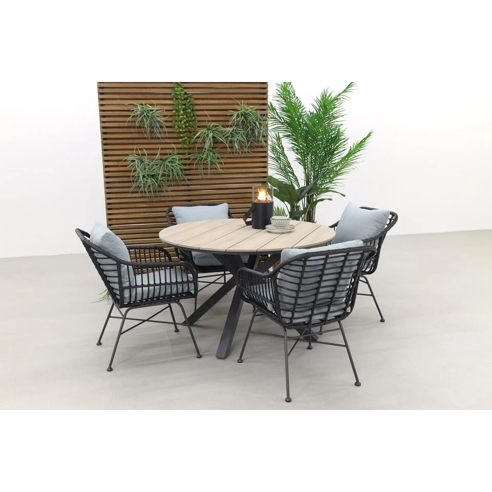 Garden Impressions Margriet Zwart / Edison 122 Cm. - Ronde Tuinset 5 Garden Impressions Margriet Zwart / Edison 122 Cm. - Ronde Tuinset - Afbeelding 3