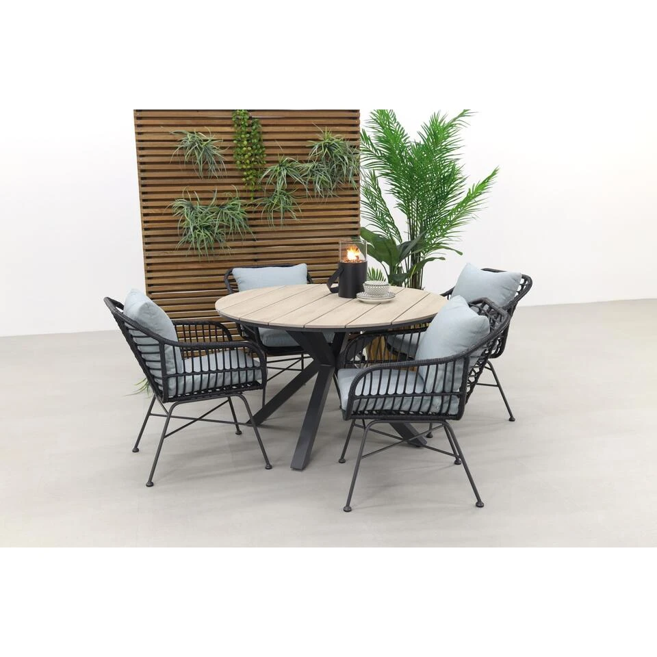 Garden Impressions Margriet Zwart / Edison 122 Cm. - Ronde Tuinset 6 Garden Impressions Margriet Zwart / Edison 122 Cm. - Ronde Tuinset - Afbeelding 4