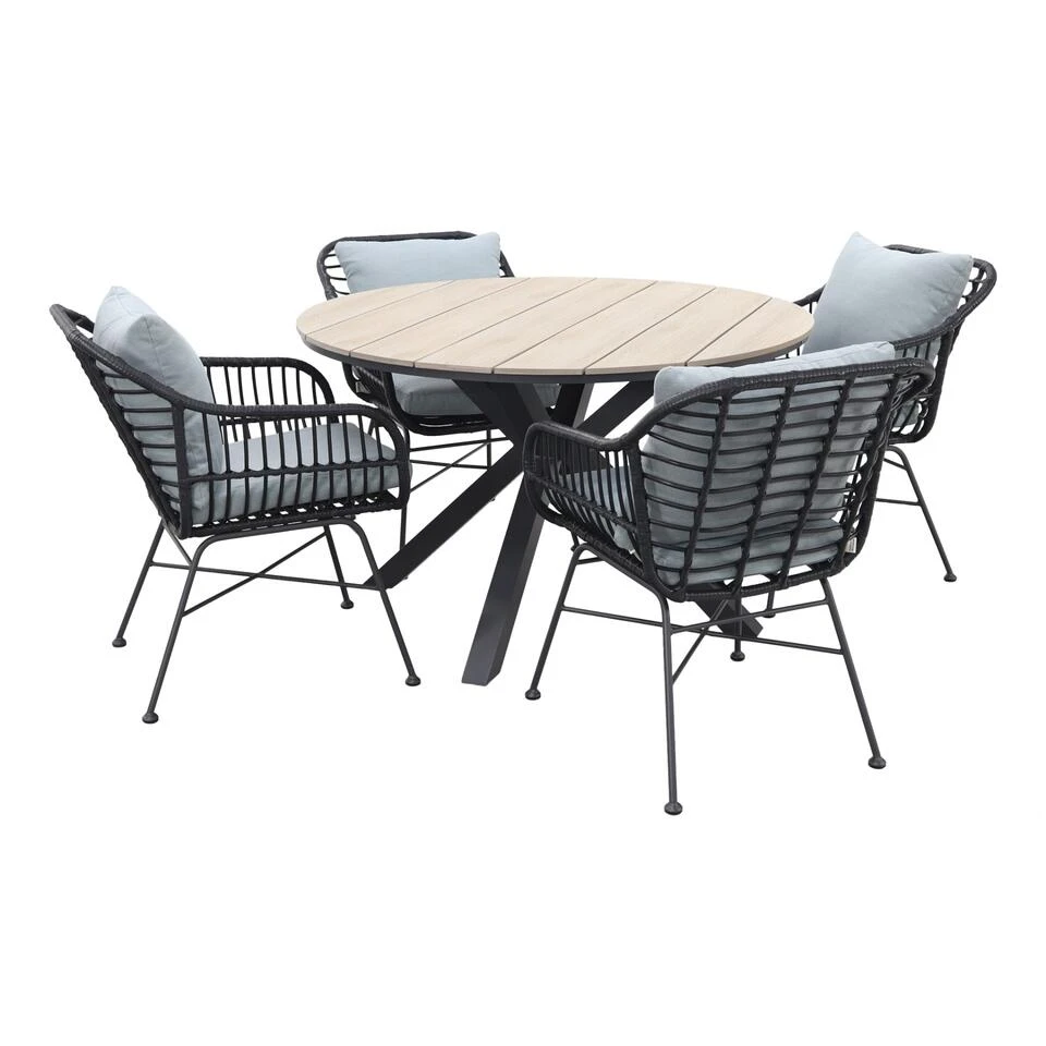 Garden Impressions Margriet Zwart / Edison 122 Cm. - Ronde Tuinset 3 Garden Impressions Margriet Zwart / Edison 122 Cm. - Ronde Tuinset