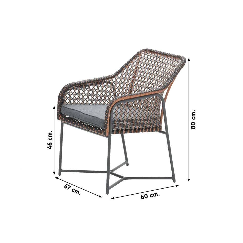 Garden Impressions Bellevue Tuinstoel - Koper/Zwart 4 Garden Impressions Bellevue Tuinstoel - Koper/Zwart - Afbeelding 2