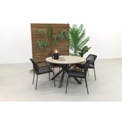 GI Edison 122 Cm. - Ronde Tuinset/ Taste Barista Antraciet -Leenbakker 1000050022 0102