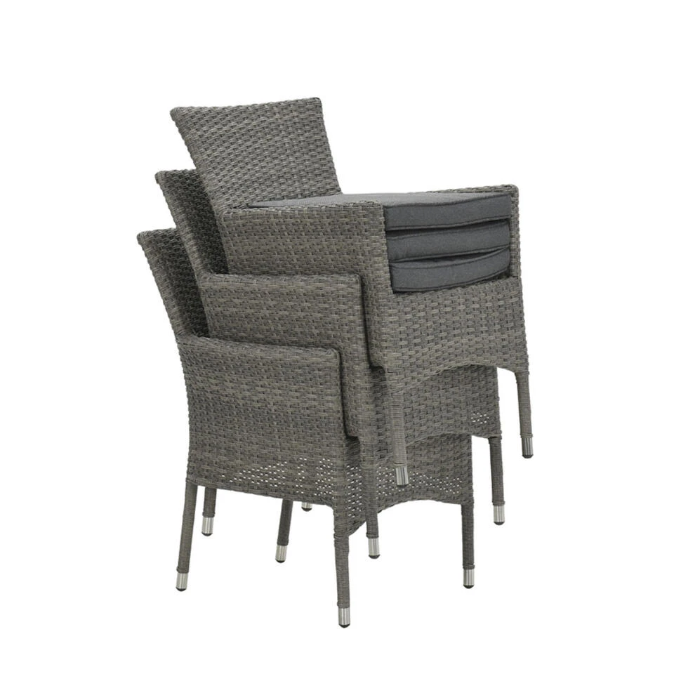 Garden Impressions Jerba Tuinstoel Grijs - 4 Stuks 4 Garden Impressions Jerba Tuinstoel Grijs - 4 Stuks - Afbeelding 2