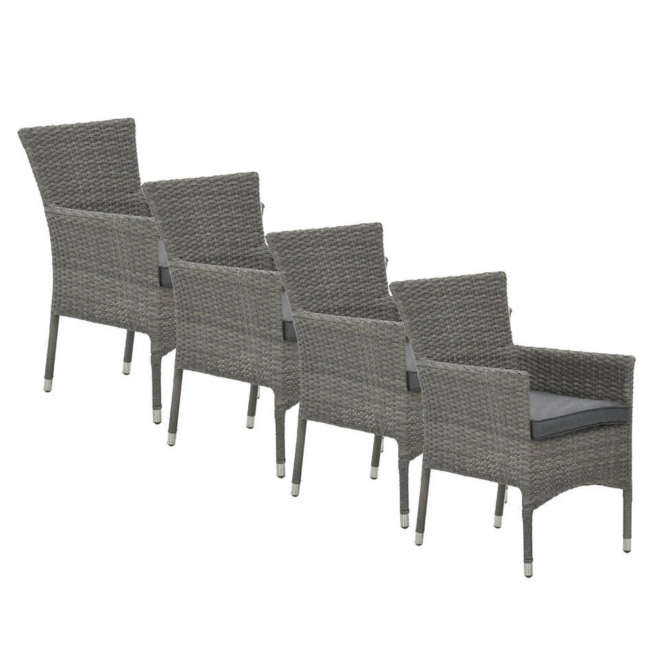 Garden Impressions Jerba Tuinstoel Grijs - 4 Stuks 3 Garden Impressions Jerba Tuinstoel Grijs - 4 Stuks