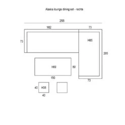 Garden Impressions Alaska Lounge Dining Set 6-delig Rechts -grijs -Leenbakker 1000052372 0103