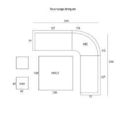 Garden Impressions Nova Lounge Dining Set 3-delig -vintage Willow -Leenbakker 1000052963 0103