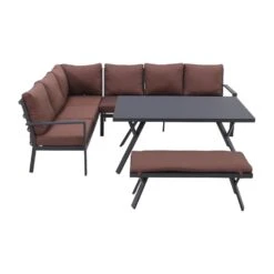 GI Sergio Lounge Dining Set Links - Black/Copper - 4-delig -Leenbakker 1000052987 0103
