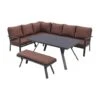 GI Sergio Lounge Dining Set Links - Black/Copper - 4-delig -Leenbakker 1000052987