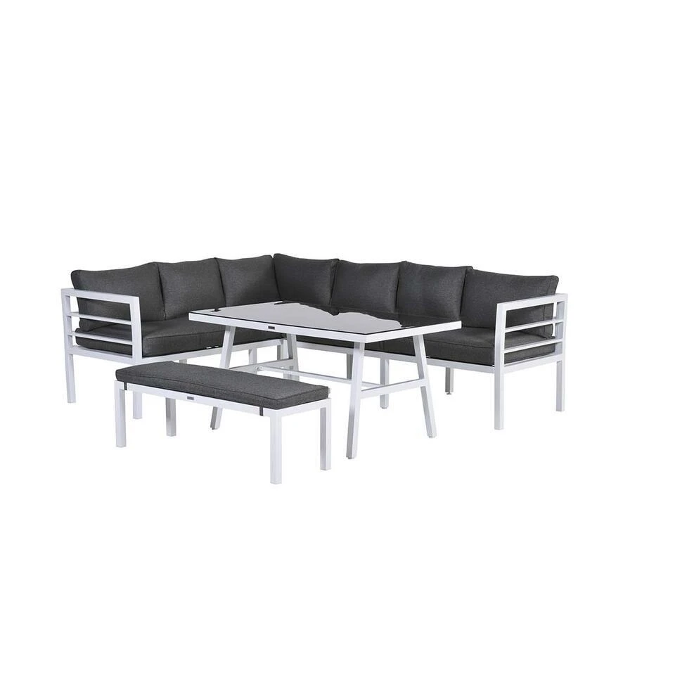 Garden Impressions Bari Lounge Diningset - 4 Delig - Wit 3 Garden Impressions Bari Lounge Diningset - 4 Delig - Wit
