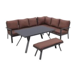 GI Sergio Lounge Dining Set Rechts - Black/Copper - 4-delig 8 GI Sergio Lounge Dining Set Rechts - Black/Copper - 4-delig -Leenbakker 1000053020 0102