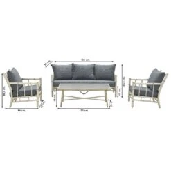 Garden Impressions Lombok Loungeset - Alu Bamboo / Mystic -Leenbakker 1000053026 0102