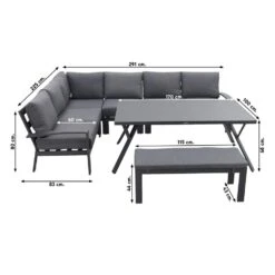 Garden Impressions Rondo Lounge Diningset – Carbon Black/mystic Grey -Leenbakker 1000053064 0102