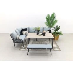 Garden Impressions Margriet Lounge Dining Set - Carbon Black/Mint Grey -Leenbakker 1000053078 0102