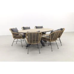 Garden Impressions Margriet - Naturel / Edison 220 - Ovale Tuinset 7 Garden Impressions Margriet - Naturel / Edison 220 - Ovale Tuinset -Leenbakker 1000053106 0101