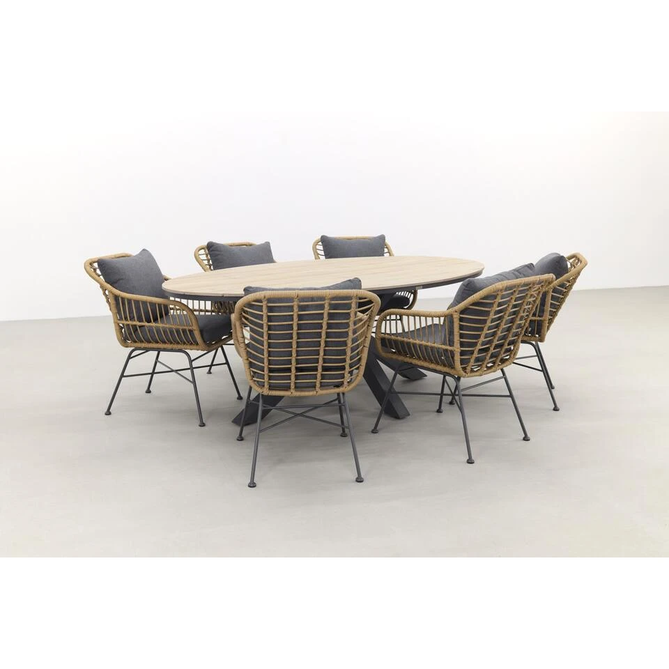 Garden Impressions Margriet - Naturel / Edison 220 - Ovale Tuinset 4 Garden Impressions Margriet - Naturel / Edison 220 - Ovale Tuinset - Afbeelding 2