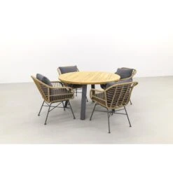 Garden Impressions Margriet Naturel/Ambassador 130 Cm. Rond Tuinset -Leenbakker 1000053208 0102