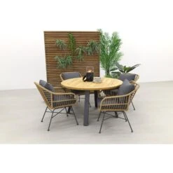 Garden Impressions Margriet Naturel/Ambassador 130 Cm. Rond Tuinset -Leenbakker 1000053208 0103