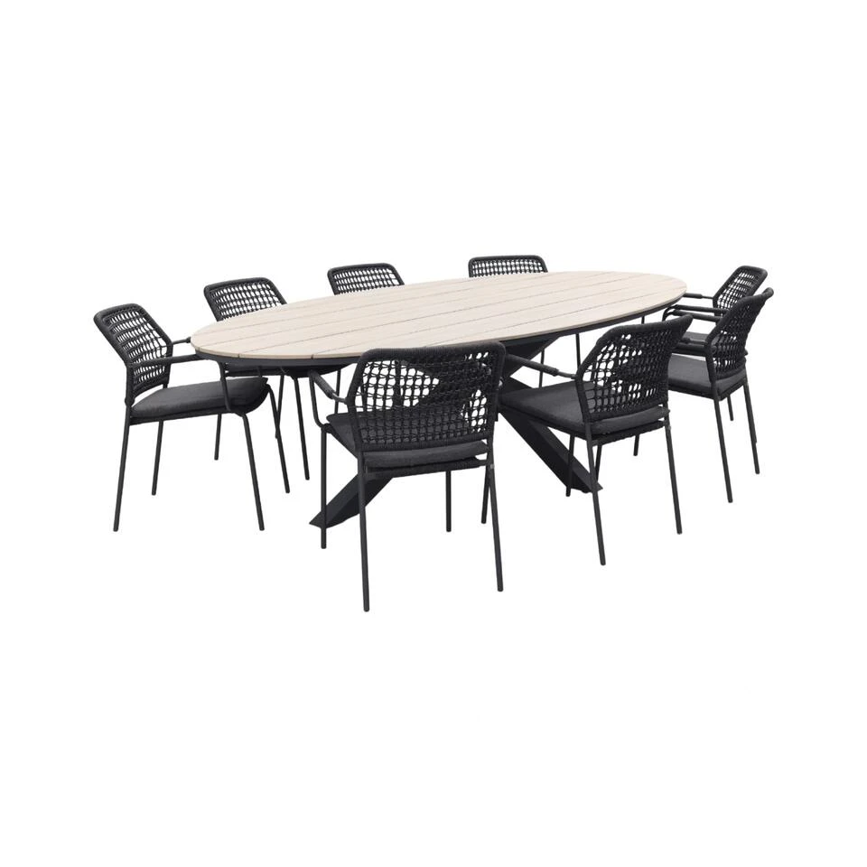 Taste Barista - Antraciet/GI Edison 280x140 Cm. Tafel Ovaal 3 Taste Barista - Antraciet/GI Edison 280x140 Cm. Tafel Ovaal