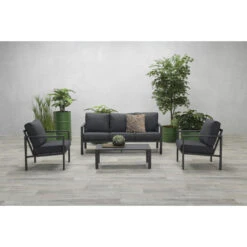 Garden Impressions Durban Loungeset 4-delig - Zwart 8 Garden Impressions Durban Loungeset 4-delig - Zwart -Leenbakker 1000054012 0102