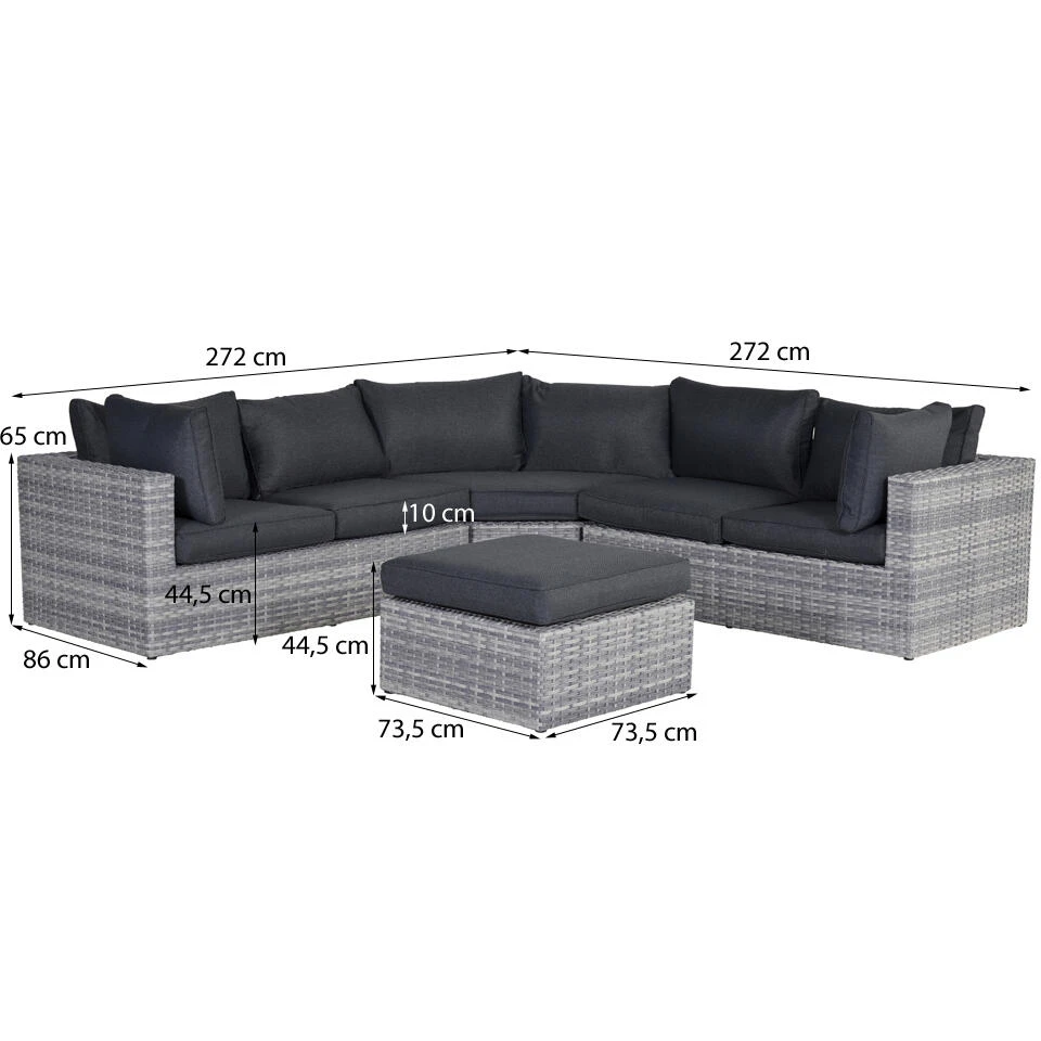 Garden Impressions Carlo Lounge Set XL - Licht Grijs 4 Garden Impressions Carlo Lounge Set XL - Licht Grijs - Afbeelding 2