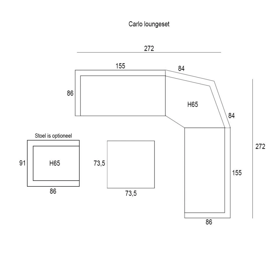 Garden Impressions Carlo Lounge Set XL - Licht Grijs 6 Garden Impressions Carlo Lounge Set XL - Licht Grijs - Afbeelding 4