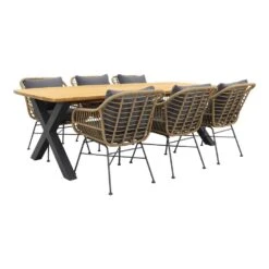 GI Margriet - Naturel/Sefa Tuintafel - Teak - Tuinset 7-delig