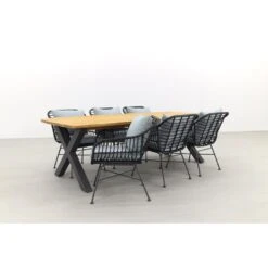 GI Margriet - Zwart / Sefa Tuintafel - Teak - Tuinset 7-delig 9 GI Margriet - Zwart / Sefa Tuintafel - Teak - Tuinset 7-delig -Leenbakker 1000054367 0103